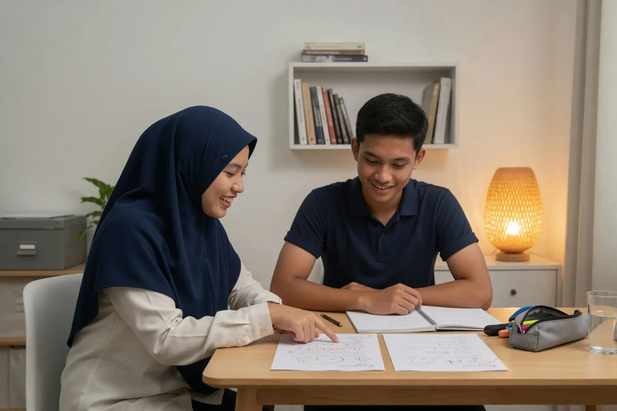 Tutor Exademy mendampingi satu calon taruna asal Malang berlatih soal akademik dan simulasi psikotes menjelang seleksi Akademi Kepolisian