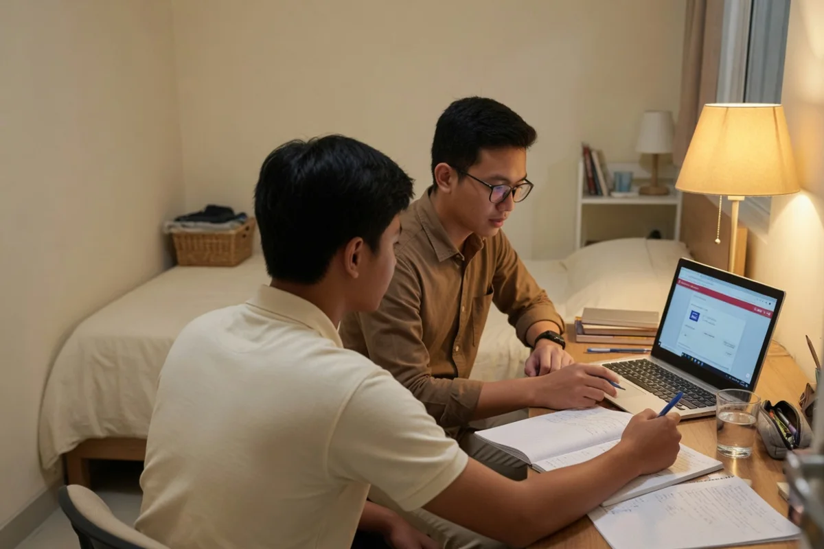 Tutor Exademy mendampingi satu calon taruna dari Tangerang berlatih soal akademik format CAT untuk seleksi Akpol wilayah Polda Metro Jaya