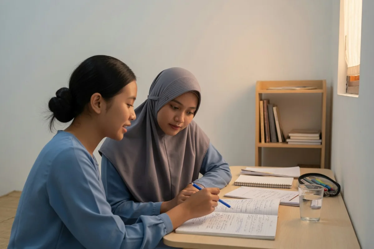 Tutor Exademy menyusun jadwal drilling harian SKD bersama calon taruna asal Malang menjelang seleksi sekolah kedinasan lewat portal Dikdin